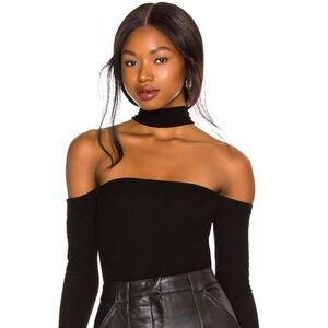 Michael Lauren Black Off-Shoulder Blouse